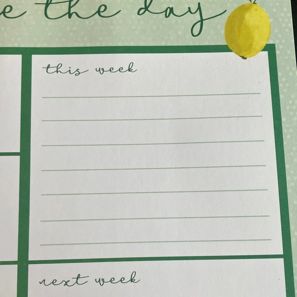 Lemon-Themed Checklist Notepad and weekly planner pad